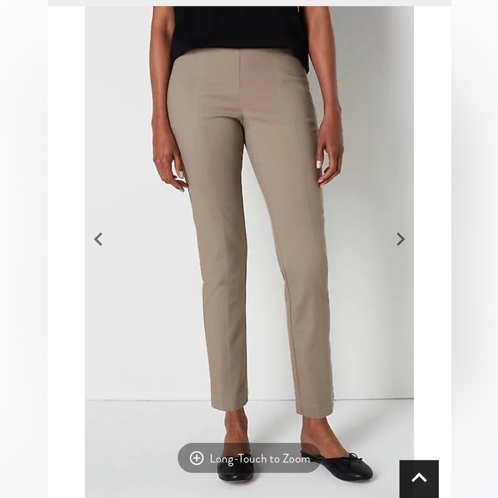 NWT J. Jill Pant Trouser Cotton Stretch Neutral Sesame Tan Stretch Pull On Zippe - Picture 12 of 12